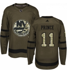 Youth Adidas New York Islanders 11 Shane Prince Authentic Green Salute to Service NHL Jersey 