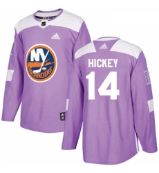 Youth Adidas New York Islanders 14 Thomas Hickey Authentic Purple Fights Cancer Practice NHL Jersey 