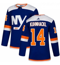Youth Adidas New York Islanders 14 Tom Kuhnhackl Premier Blue Alternate NHL Jersey 