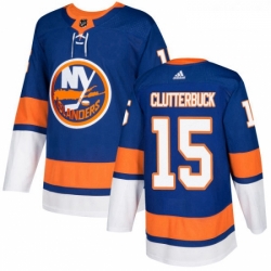 Youth Adidas New York Islanders 15 Cal Clutterbuck Authentic Royal Blue Home NHL Jersey 