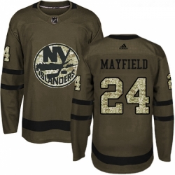 Youth Adidas New York Islanders 24 Scott Mayfield Premier Green Salute to Service NHL Jersey 