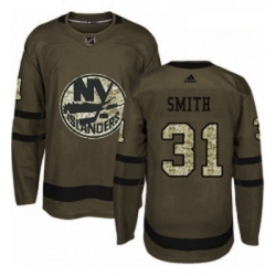 Youth Adidas New York Islanders 31 Billy Smith Premier Green Salute to Service NHL Jersey 