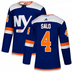 Youth Adidas New York Islanders 4 Robin Salo Authentic Blue Alternate NHL Jersey 