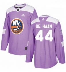 Youth Adidas New York Islanders 44 Calvin de Haan Authentic Purple Fights Cancer Practice NHL Jersey 