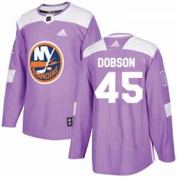 Youth Adidas New York Islanders 45 Noah Dobson Authentic Purple Fights Cancer Practice NHL Jersey 