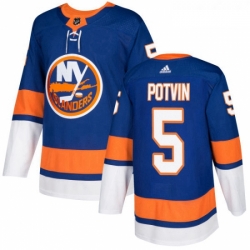 Youth Adidas New York Islanders 5 Denis Potvin Authentic Royal Blue Home NHL Jersey 