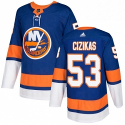 Youth Adidas New York Islanders 53 Casey Cizikas Authentic Royal Blue Home NHL Jersey 