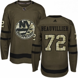 Youth Adidas New York Islanders 72 Anthony Beauvillier Authentic Green Salute to Service NHL Jersey 