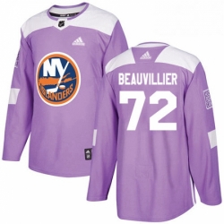 Youth Adidas New York Islanders 72 Anthony Beauvillier Authentic Purple Fights Cancer Practice NHL Jersey 