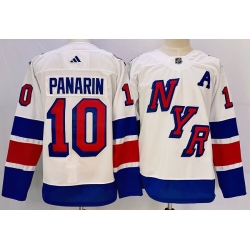 Men New York Rangers 10 Artemi Panarin White 2023 2024 Stadium Series Stitched Jersey