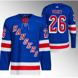 Men New York Rangers 26 Jimmy Vesey Blue Stitched Jersey