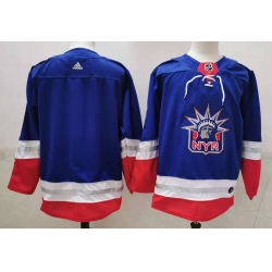 Men New York Rangers Blank Light Blue 2021 Retro Stitched NHL Jersey