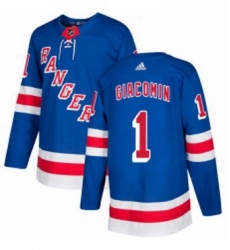 Mens Adidas New York Rangers 1 Eddie Giacomin Authentic Royal Blue Home NHL Jersey 