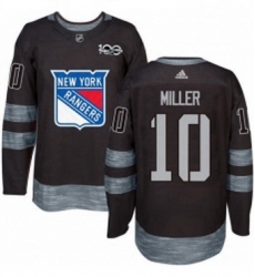 Mens Adidas New York Rangers 10 JT Miller Premier Black 1917 2017 100th Anniversary NHL Jersey 