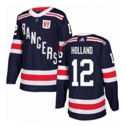 Mens Adidas New York Rangers 12 Peter Holland Authentic Navy Blue 2018 Winter Classic NHL Jersey 