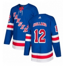 Mens Adidas New York Rangers 12 Peter Holland Premier Royal Blue Home NHL Jersey 