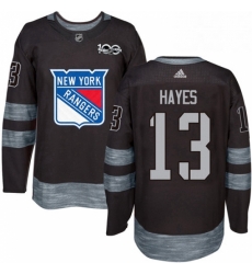 Mens Adidas New York Rangers 13 Kevin Hayes Premier Black 1917 2017 100th Anniversary NHL Jersey 