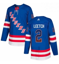 Mens Adidas New York Rangers 2 Brian Leetch Authentic Royal Blue Drift Fashion NHL Jersey 