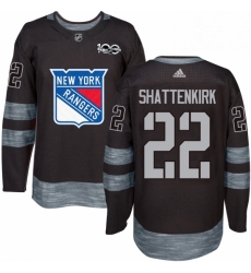 Mens Adidas New York Rangers 22 Kevin Shattenkirk Authentic Black 1917 2017 100th Anniversary NHL Jersey 