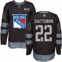 Mens Adidas New York Rangers 22 Kevin Shattenkirk Premier Black 1917 2017 100th Anniversary NHL Jersey 