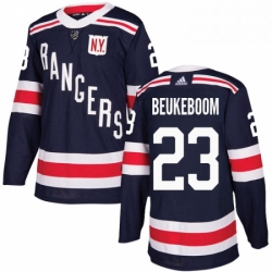 Mens Adidas New York Rangers 23 Jeff Beukeboom Authentic Navy Blue 2018 Winter Classic NHL Jersey 