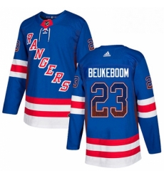 Mens Adidas New York Rangers 23 Jeff Beukeboom Authentic Royal Blue Drift Fashion NHL Jersey 