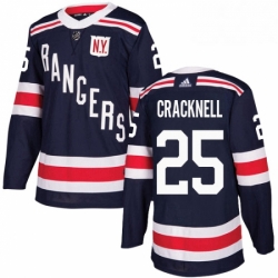 Mens Adidas New York Rangers 25 Adam Cracknell Authentic Navy Blue 2018 Winter Classic NHL Jersey 