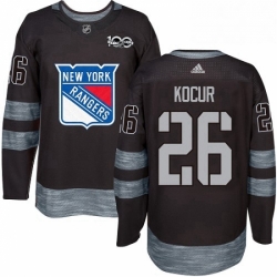 Mens Adidas New York Rangers 26 Joe Kocur Premier Black 1917 2017 100th Anniversary NHL Jersey 