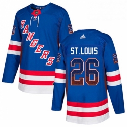 Mens Adidas New York Rangers 26 Martin St Louis Authentic Royal Blue Drift Fashion NHL Jersey 