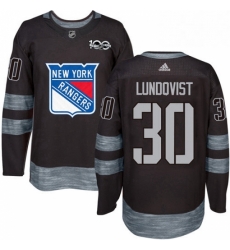 Mens Adidas New York Rangers 30 Henrik Lundqvist Premier Black 1917 2017 100th Anniversary NHL Jersey 