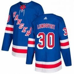 Mens Adidas New York Rangers 30 Henrik Lundqvist Premier Royal Blue Home NHL Jersey 