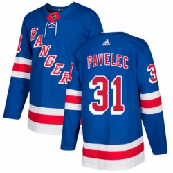 Mens Adidas New York Rangers 31 Ondrej Pavelec Authentic Royal Blue Home NHL Jersey 