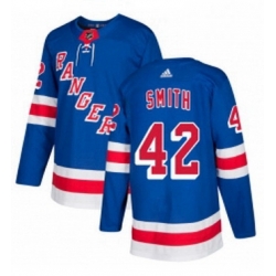 Mens Adidas New York Rangers 42 Brendan Smith Premier Royal Blue Home NHL Jersey 