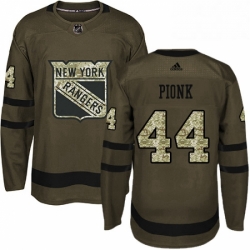Mens Adidas New York Rangers 44 Neal Pionk Green Salute to Service Stitched NHL Jersey 