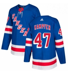 Mens Adidas New York Rangers 47 Steven Kampfer Authentic Royal Blue Home NHL Jersey 