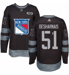 Mens Adidas New York Rangers 51 David Desharnais Authentic Black 1917 2017 100th Anniversary NHL Jersey 
