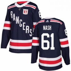 Mens Adidas New York Rangers 61 Rick Nash Authentic Navy Blue 2018 Winter Classic NHL Jersey 
