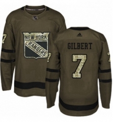 Mens Adidas New York Rangers 7 Rod Gilbert Authentic Green Salute to Service NHL Jersey 