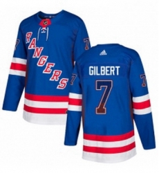 Mens Adidas New York Rangers 7 Rod Gilbert Authentic Royal Blue Drift Fashion NHL Jersey 