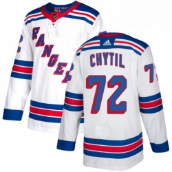 Mens Adidas New York Rangers 72 Filip Chytil Authentic White Away NHL Jersey 