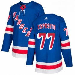 Mens Adidas New York Rangers 77 Phil Esposito Authentic Royal Blue Home NHL Jersey 