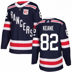 Mens Adidas New York Rangers 82 Joey Keane Authentic Navy Blue 2018 Winter Classic NHL Jersey 