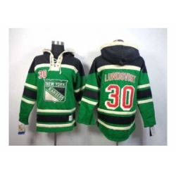 NHL Jerseys new york rangers #30 lundqvist green[pullover hooded sweatshirt]