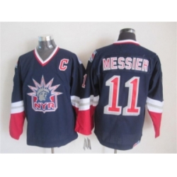 NHL New York Rangers #11 Mark Messier Dark blue jerseys[Retro Former head]