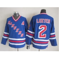 NHL New York Rangers #2 leetch blue jerseys(New vintage retro)