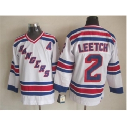 NHL New York Rangers #2 leetch white jerseys(New vintage retro)