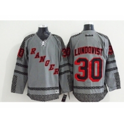 NHL New York Rangers #30 Henrik Lundqvist Charcoal Cross Check Fashion jerseys