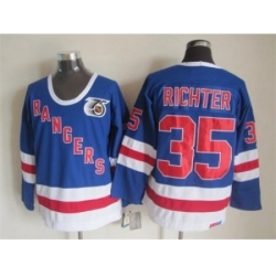 NHL New York Rangers #35 Richter blue jerseys[m&n 75th]