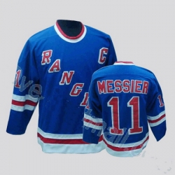 New York Rangers 11 Mark Messier Blue CCM Throwback Jersey
