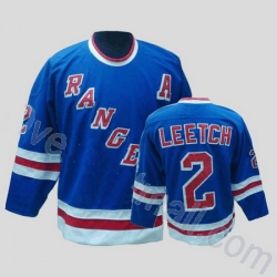 New York Rangers 2 Brian Leetch Blue CCM Throwback Jersey